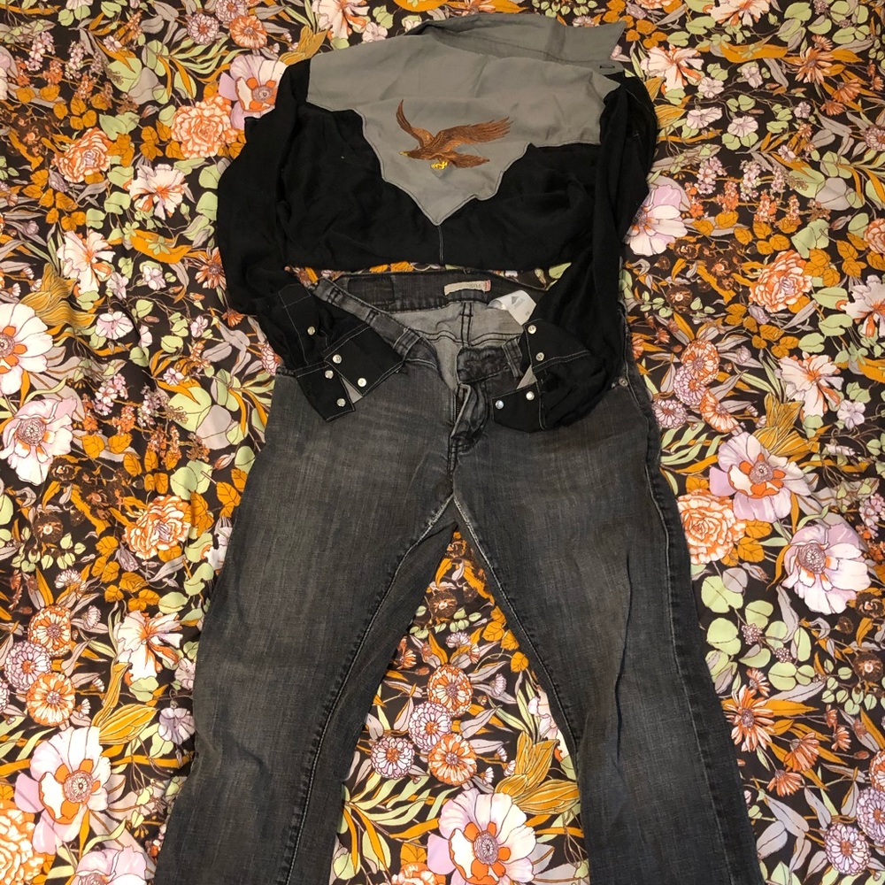 Eagle pearl snap button down